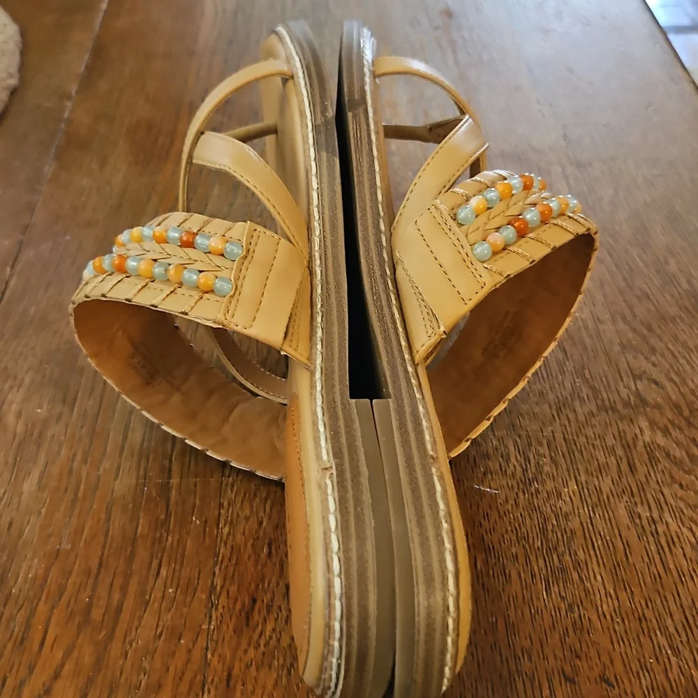 Lucky Brand Tan Beaded Women's Sandals - Picture 4 of 8